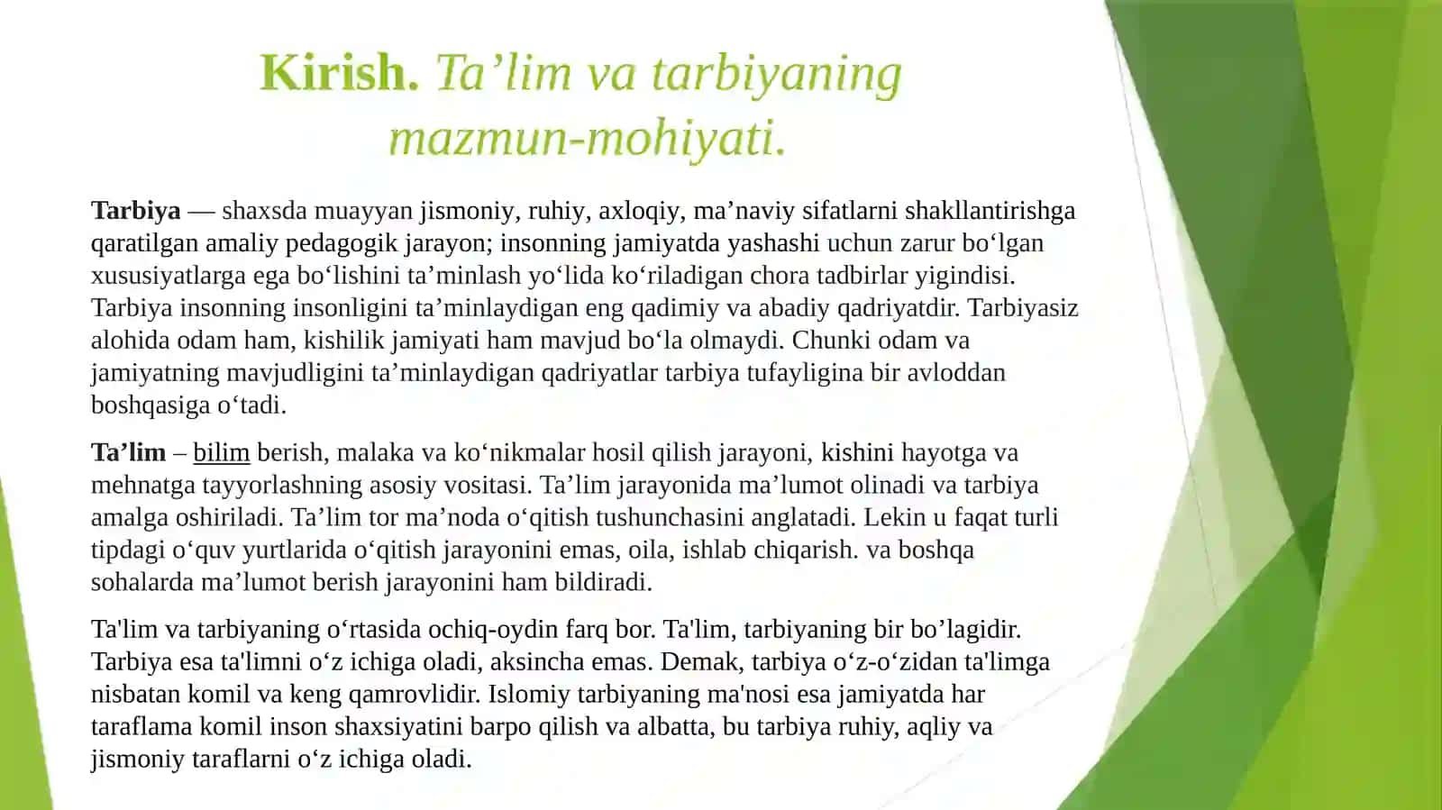 O‘zbekiston Respublikasi Prezidenti Sh.M.Mirziyoyevning nutqlatida ta’lim-tarbiya masalalari 3