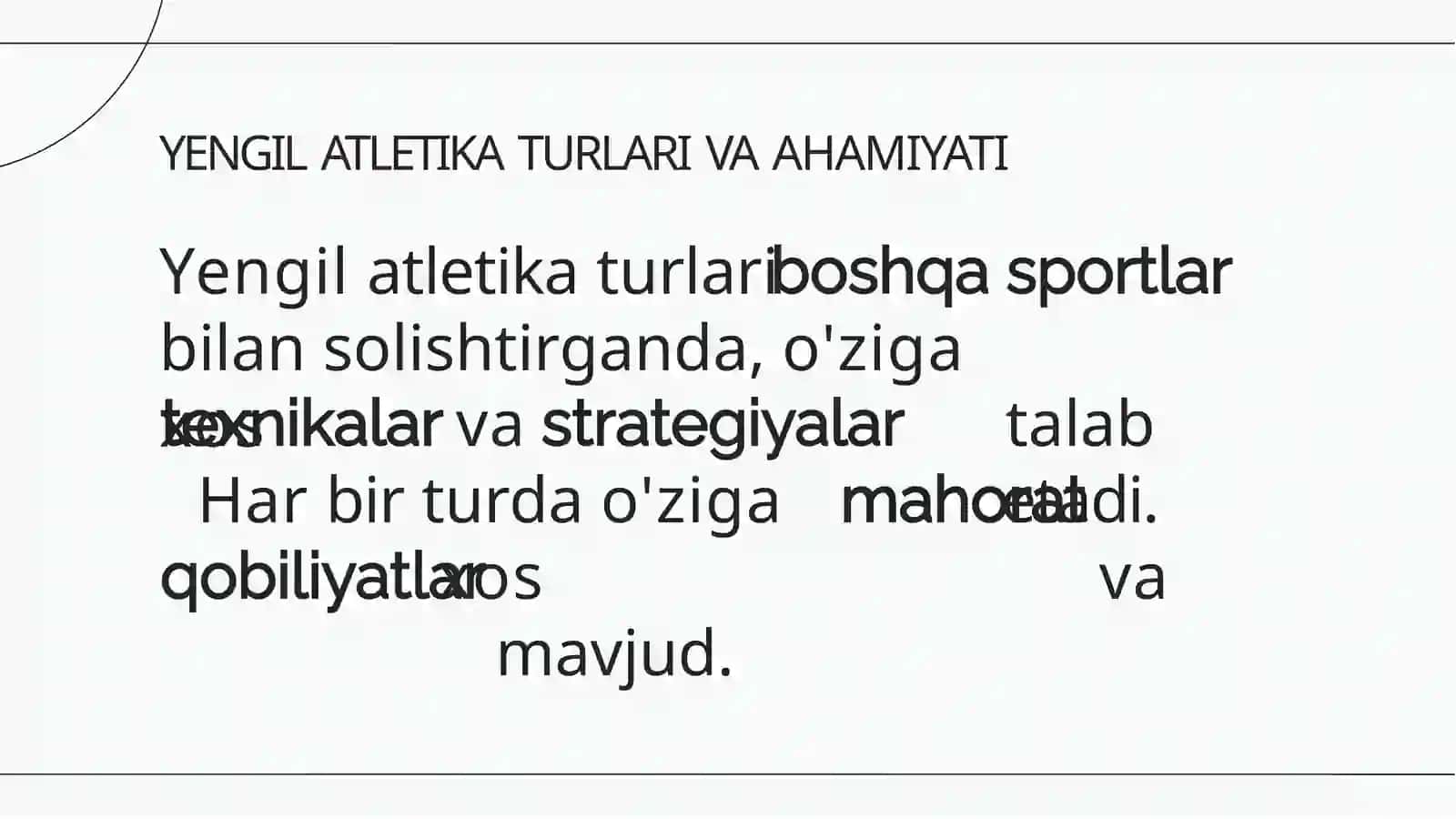 Yengil atletika sport trenirovkalarini tashkil qilish 3