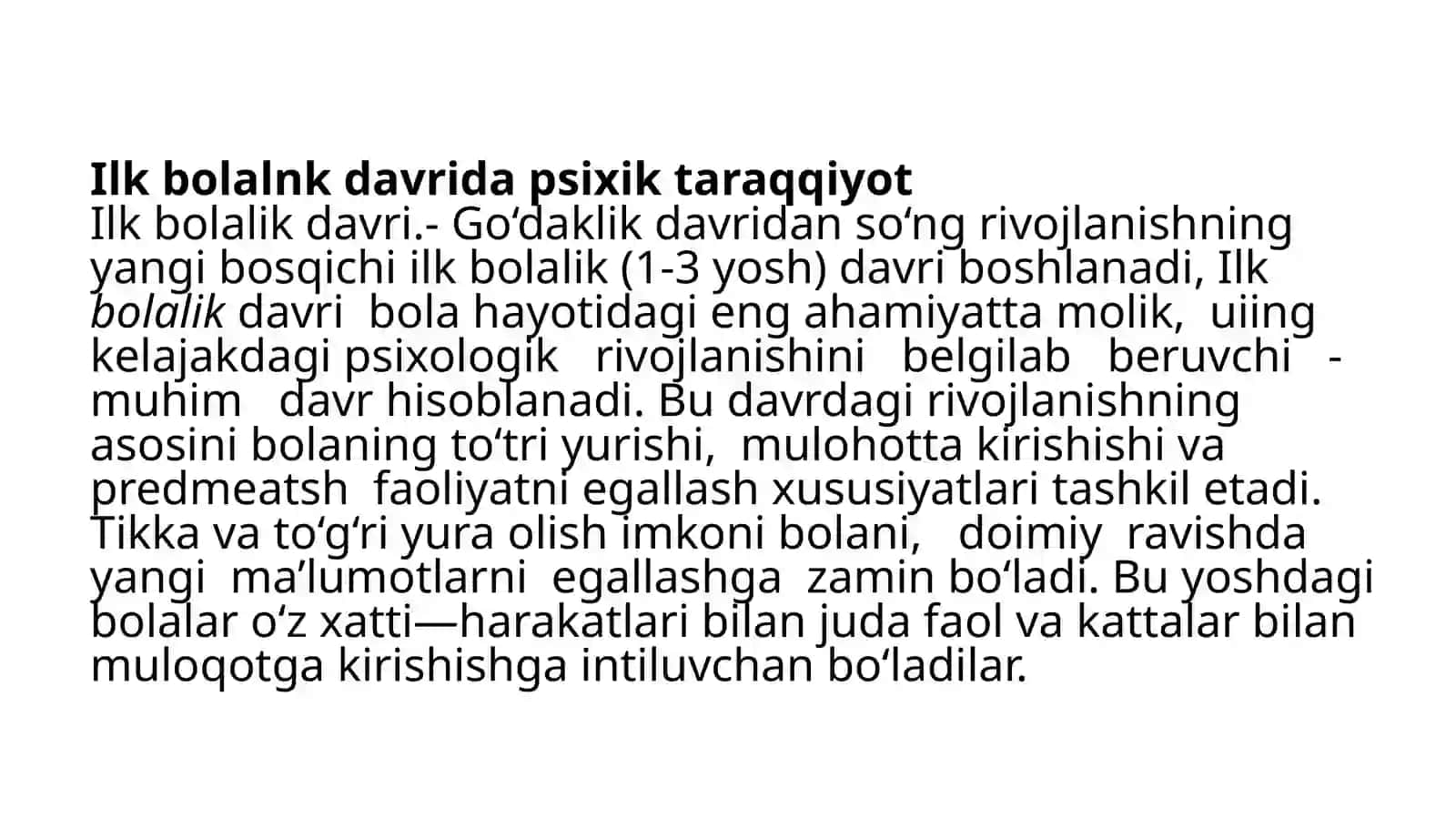 Ilk bolalik davrida psixik rivojlanish xususiyatlari 3