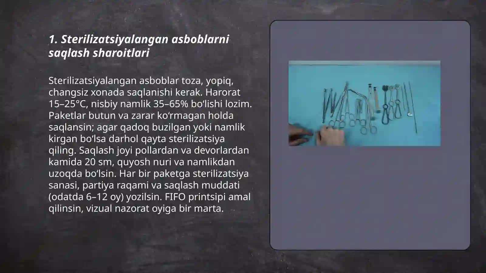 Xirurgik asboblarni saqlash qoidalari 3