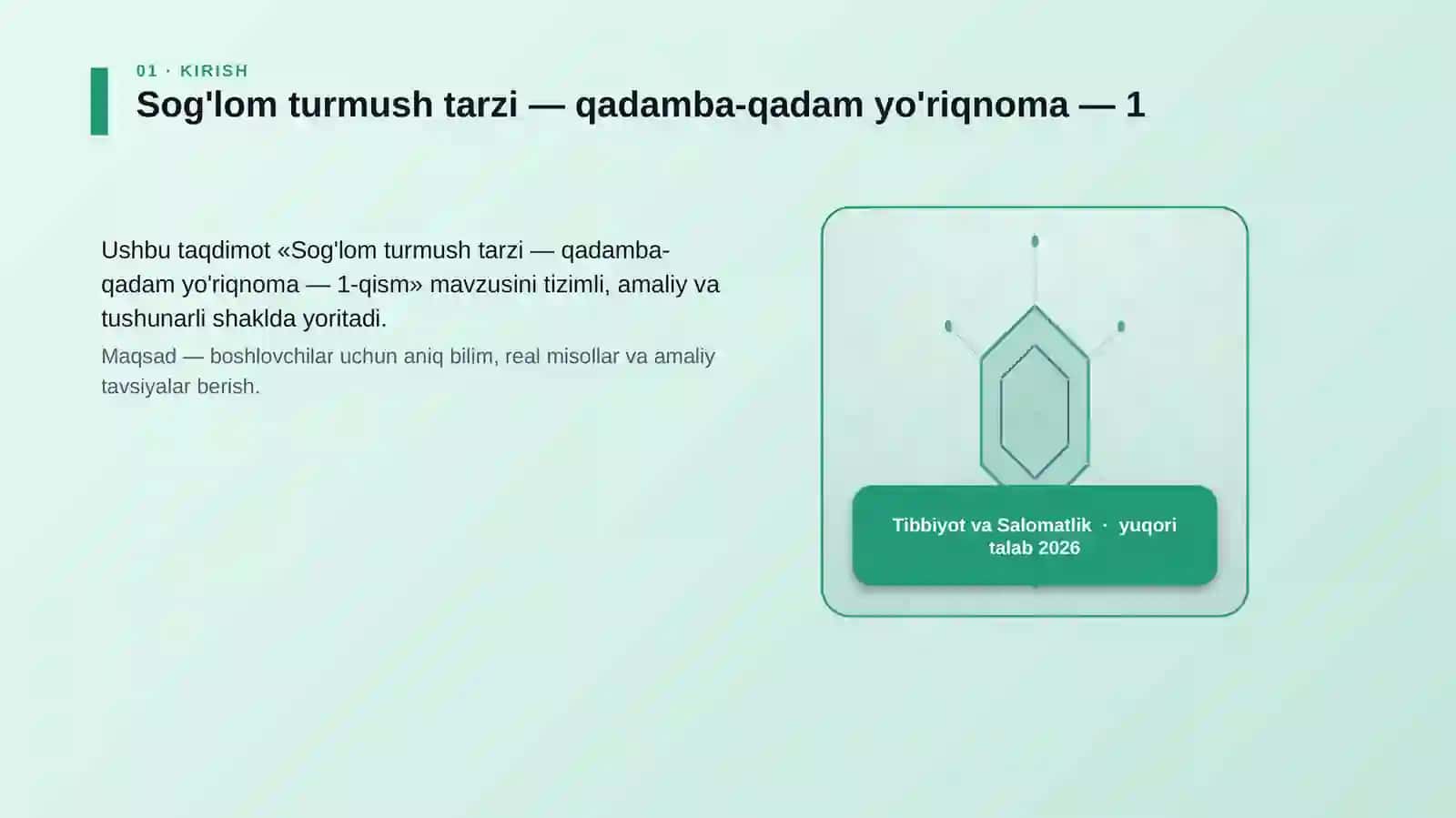Sog'lom turmush tarzi — qadamba-qadam yo'riqnoma — 1-qism 3