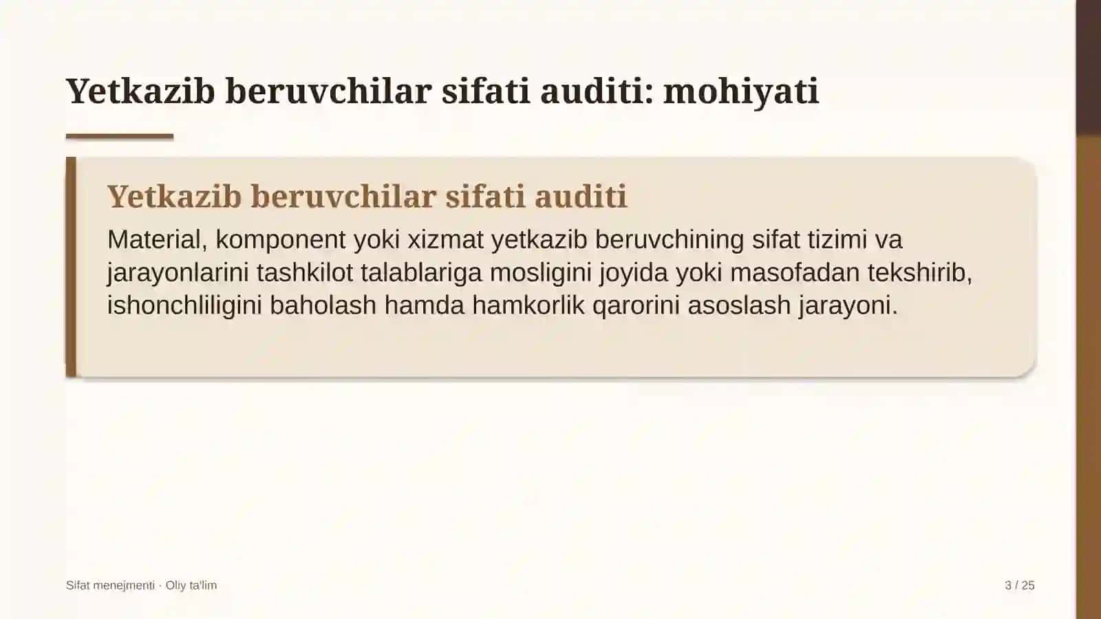 Bulutli xizmatlar provayderlarida yetkazib beruvchilar sifatini auditdan o'tkazish 3