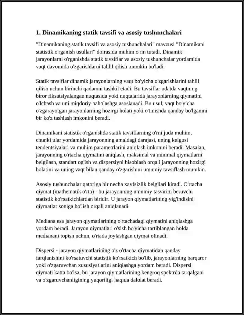 DINAMIKANI STATISTIK O'RGANISH USULLARI 3