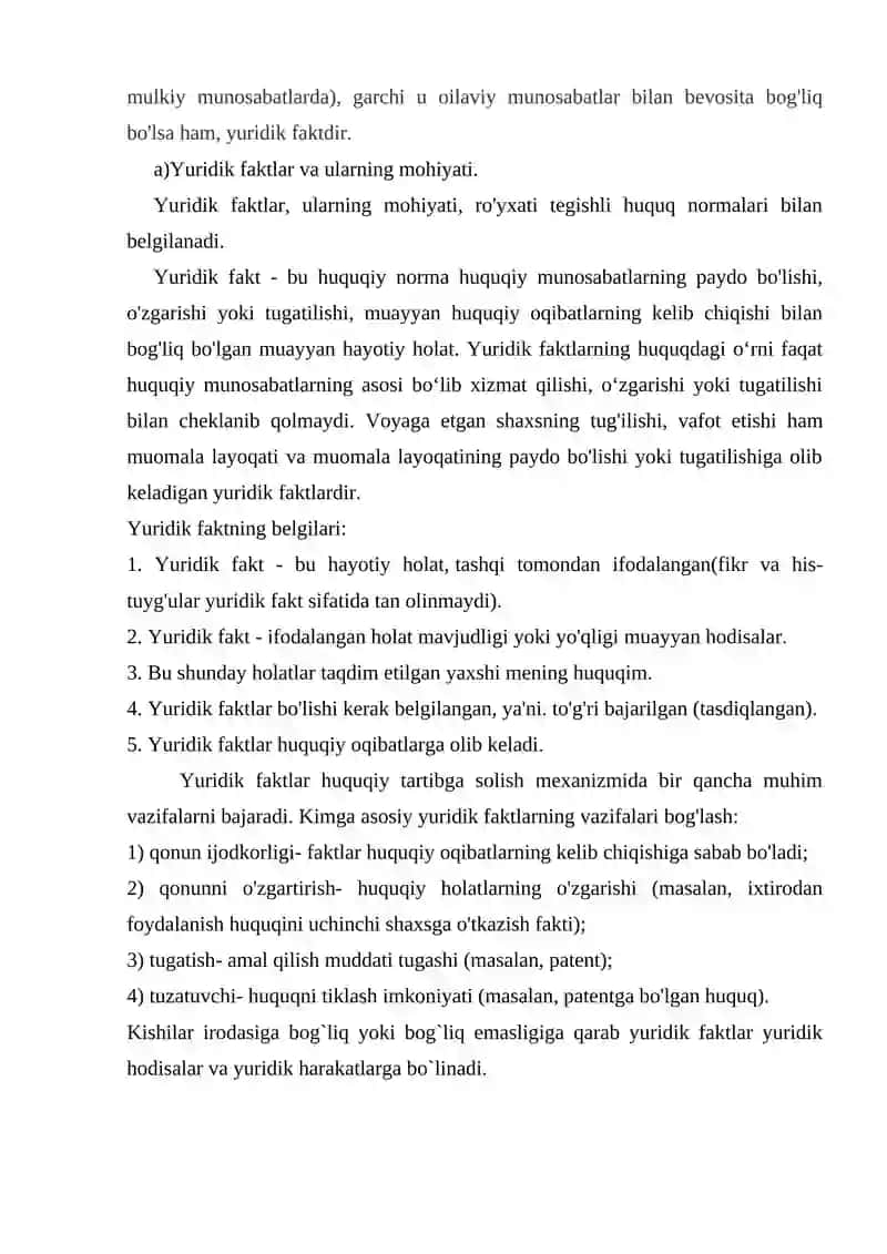 Yuridik faktlar va ularning ahamiyati 3