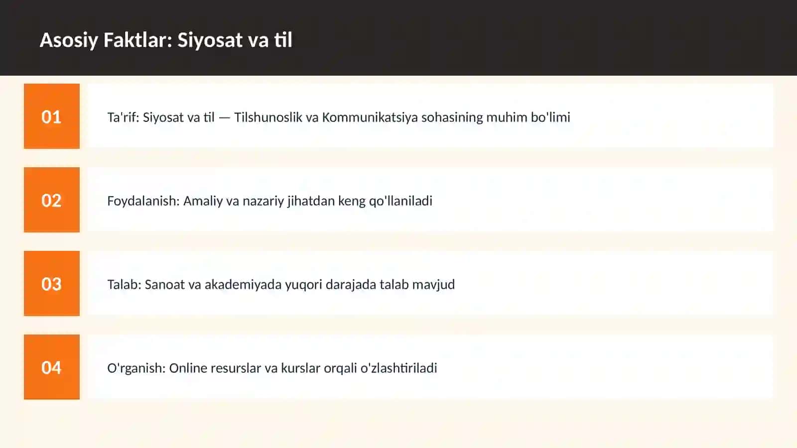 Siyosat va til 3