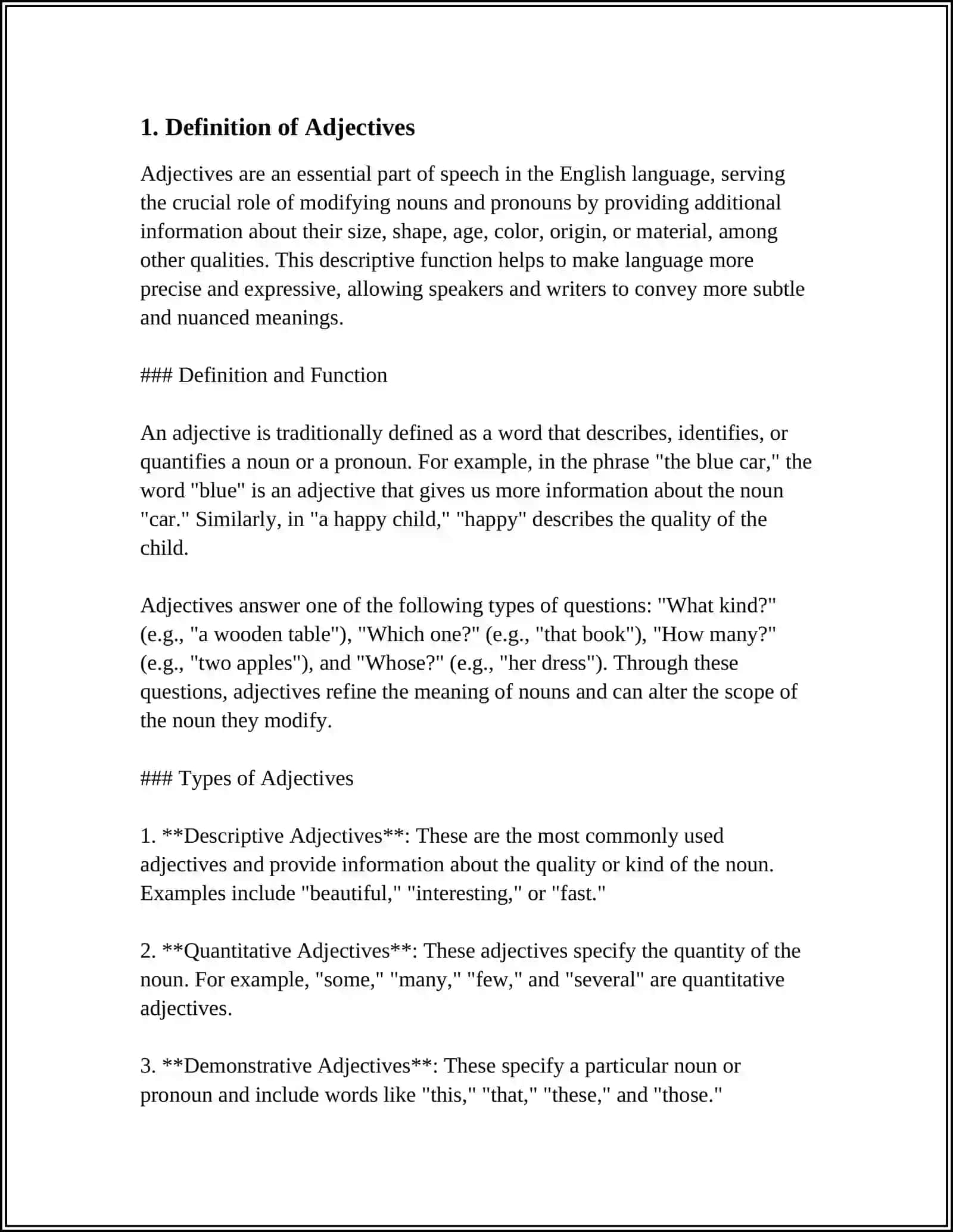 MUSTAQIL ISH Theme: EXPLAIN THE ADJECTIVE 3