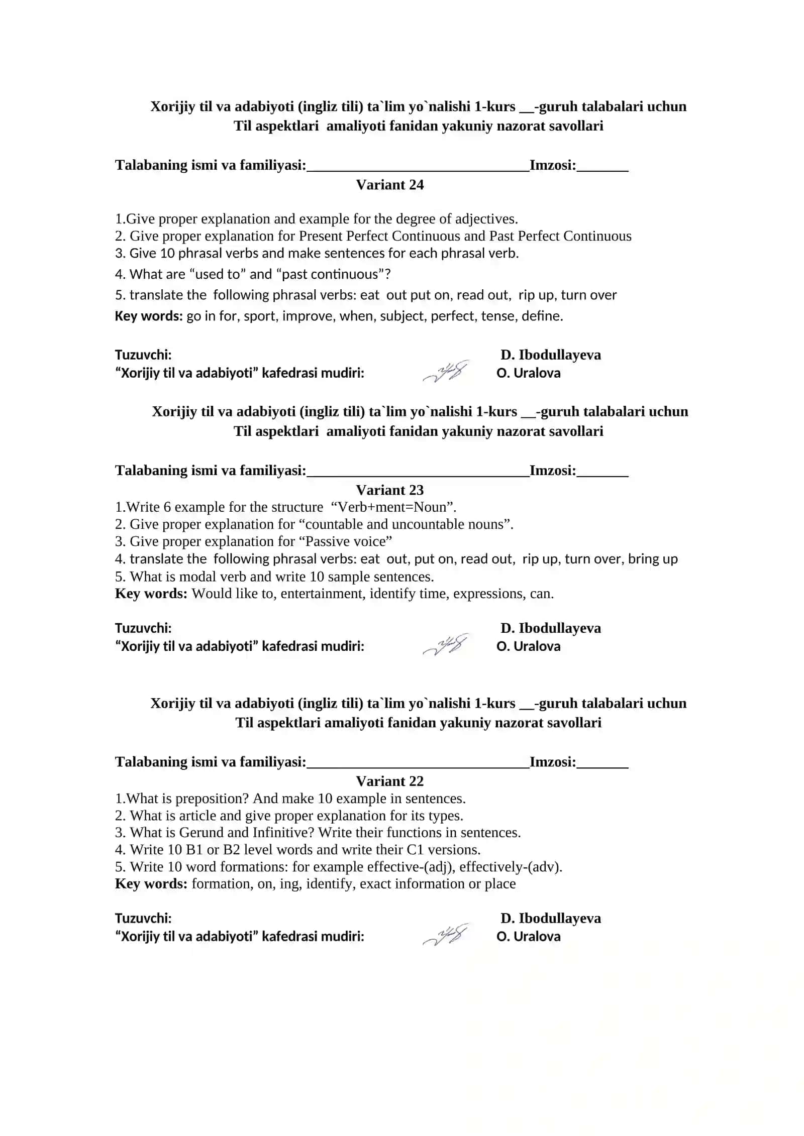Xorijiy til va adabiyoti (ingliz tili) ta`lim yo`nalishi 1-kurs 3