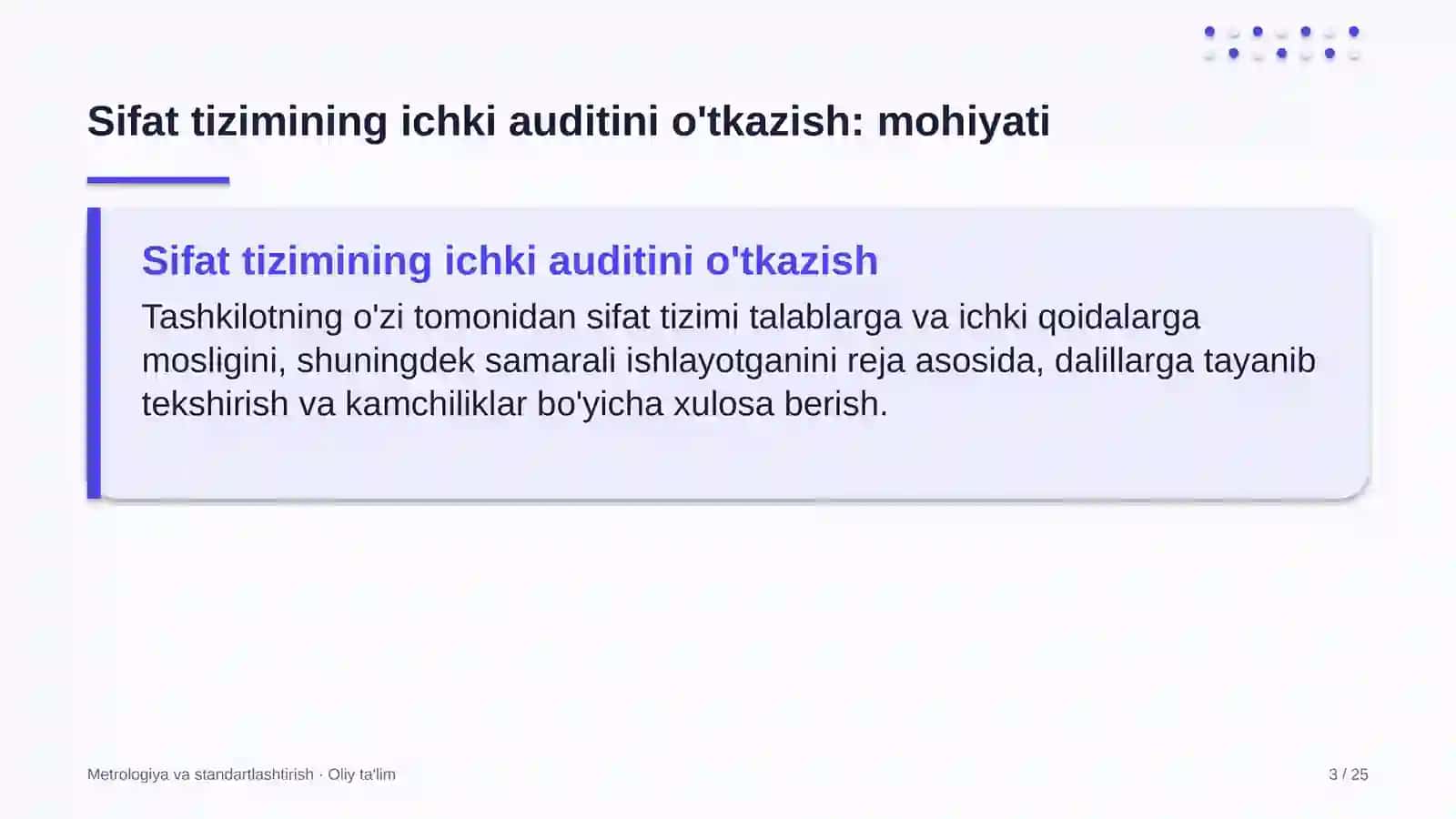 Butik-mehmonxonalarda sifat tizimining ichki auditini o'tkazish 3