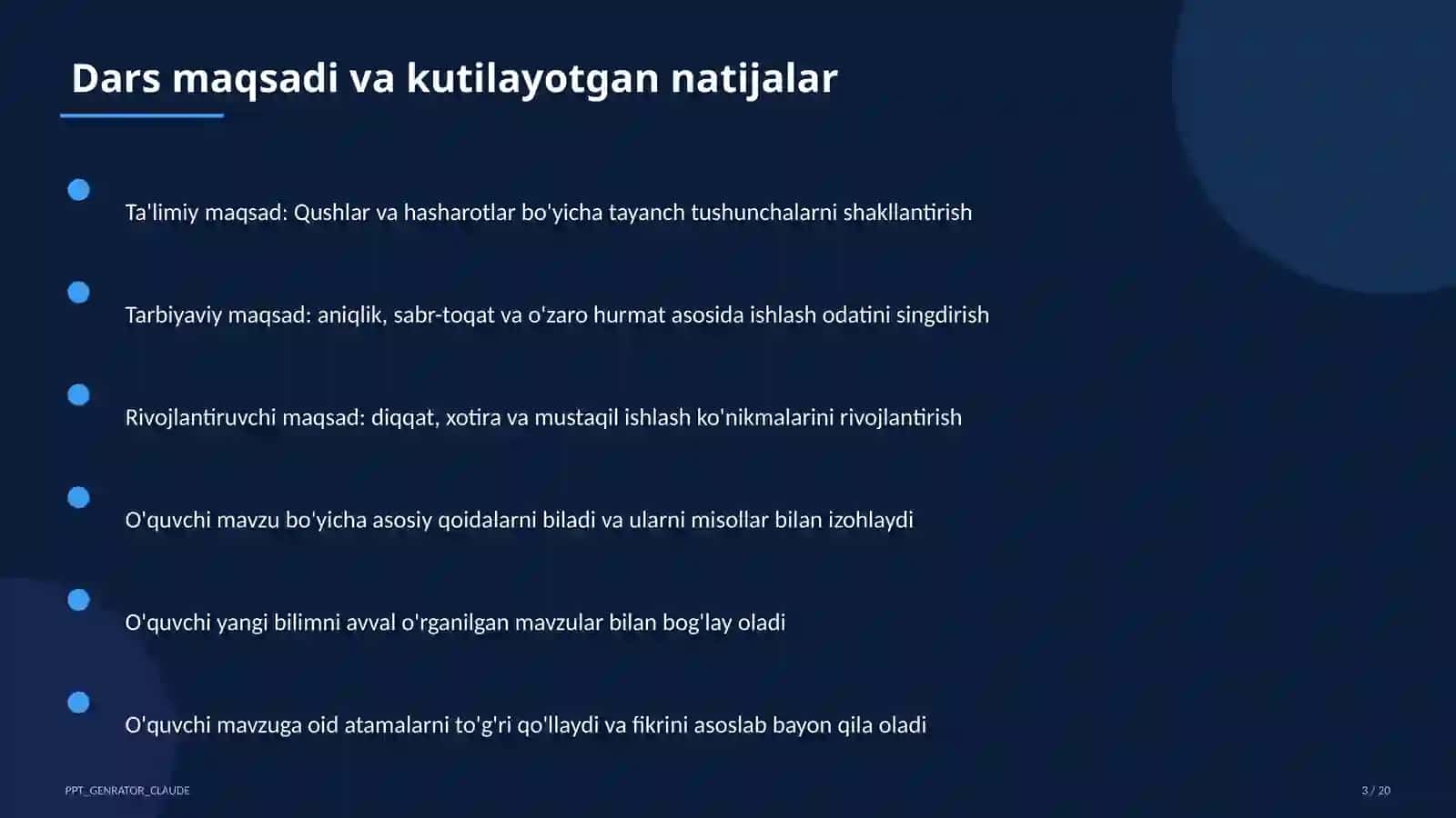 Qushlar va hasharotlar (2-sinf) 3