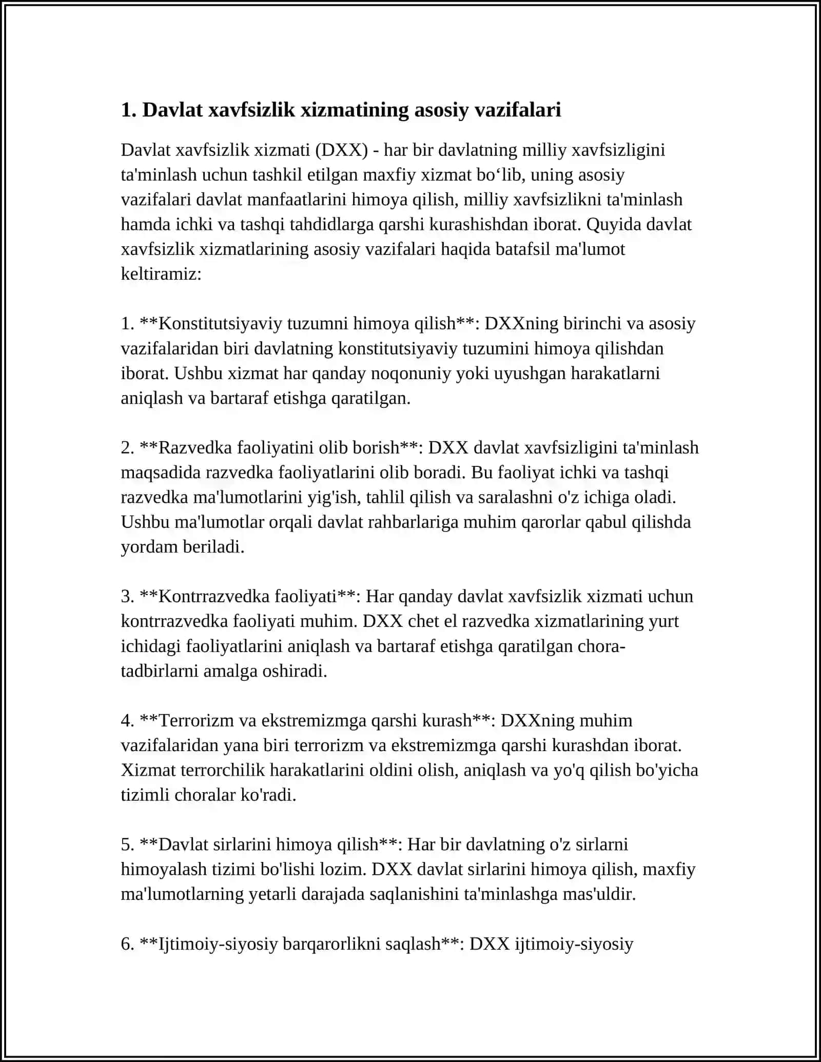 Davlat xavfsizlik xizmatining asosiy vazifalari 3