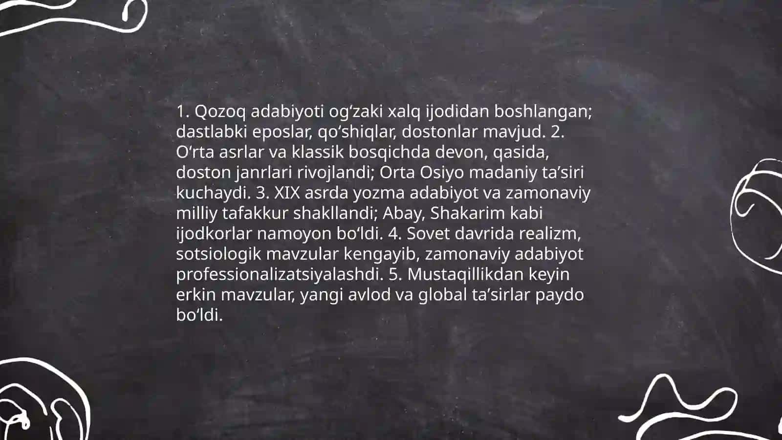 Qozoq adabiyoti haqida ma'lumot olish va oʻrganish 3