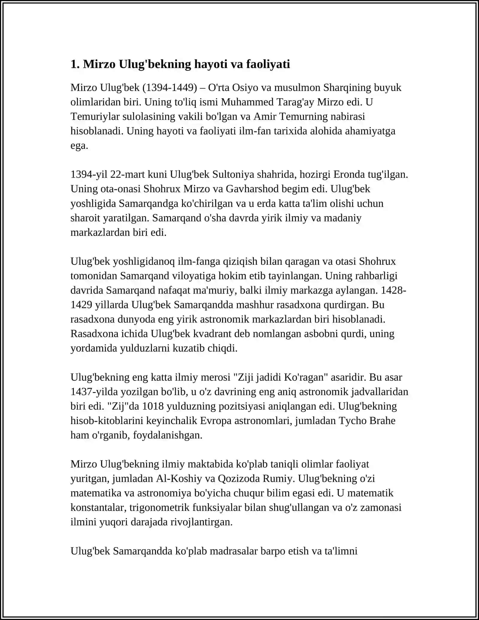 MIRZO ULUG'BEK - DAVLAT ARBOBI VA BUYUK OLIM 3