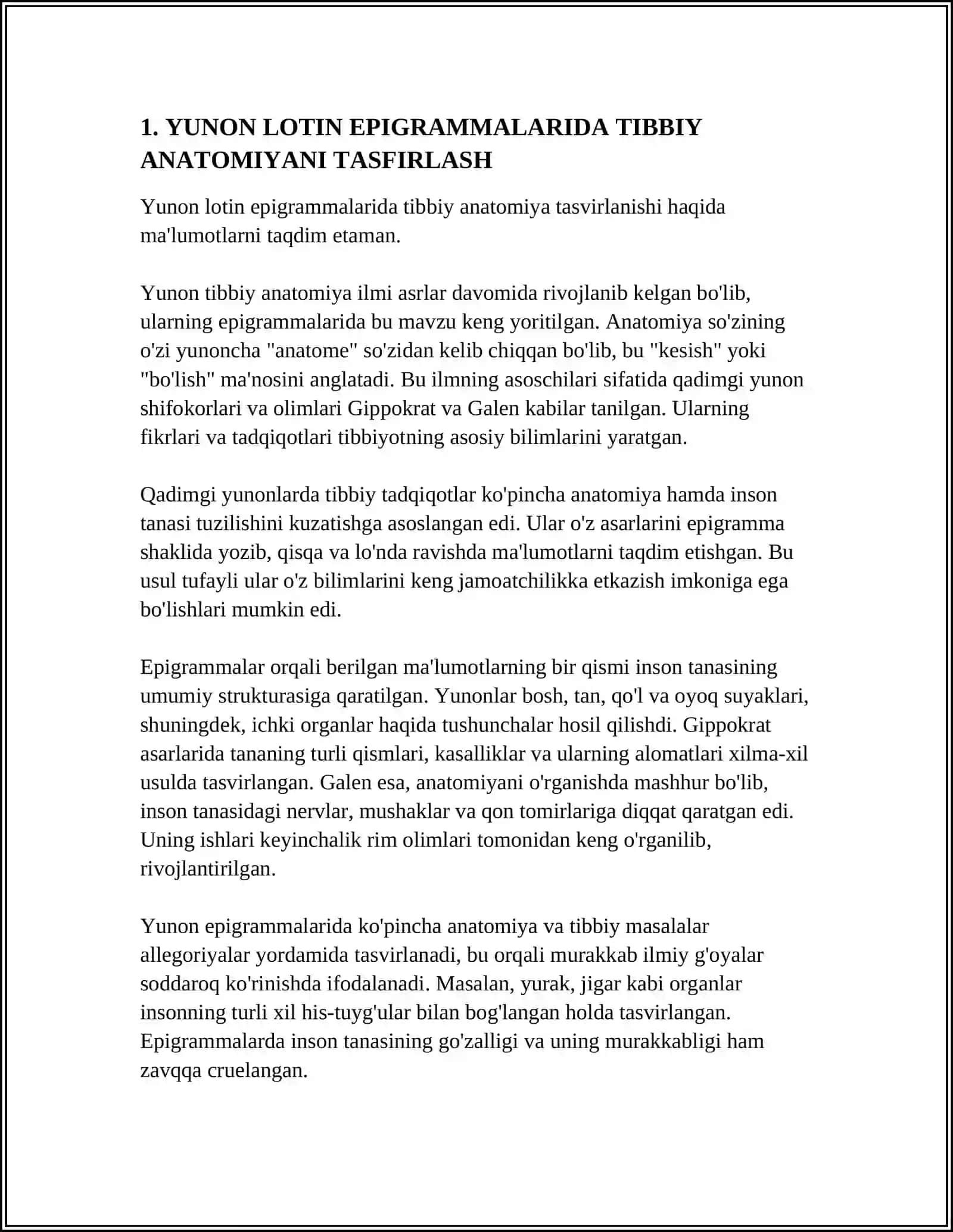 YUNON LOTIN EPIGRAMMALARIDA TIBBIYOT VA SALOMATLIK 3
