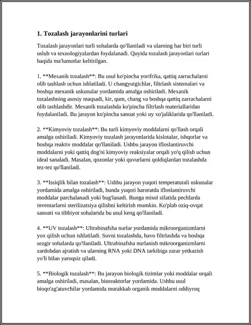REFERAT Mavzu: TOZALASH TURLARI VA TASNIFI 3