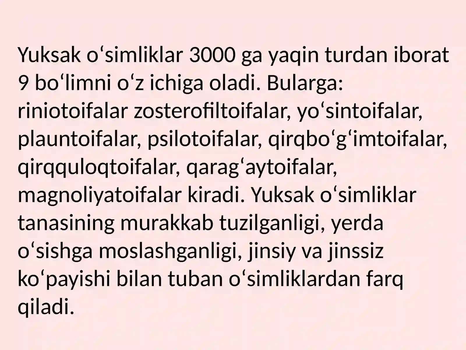 Yuksak oʻsimliklar sistematikasi 3
