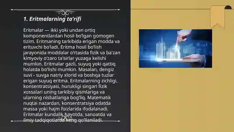 Eritmalarning xossalari 3