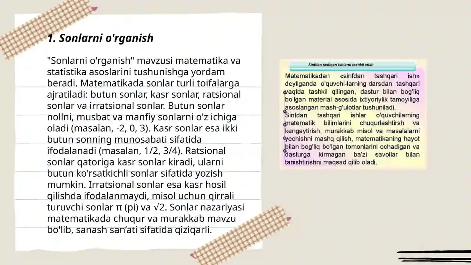 Sonlarni o'rganish 3