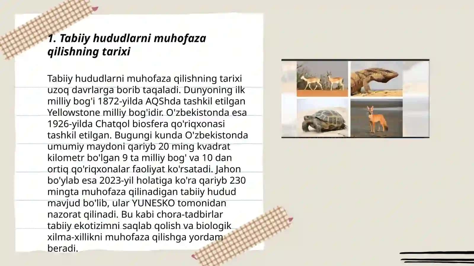 Tabiiy hududlarni muhofaza qilishning tarixi 3