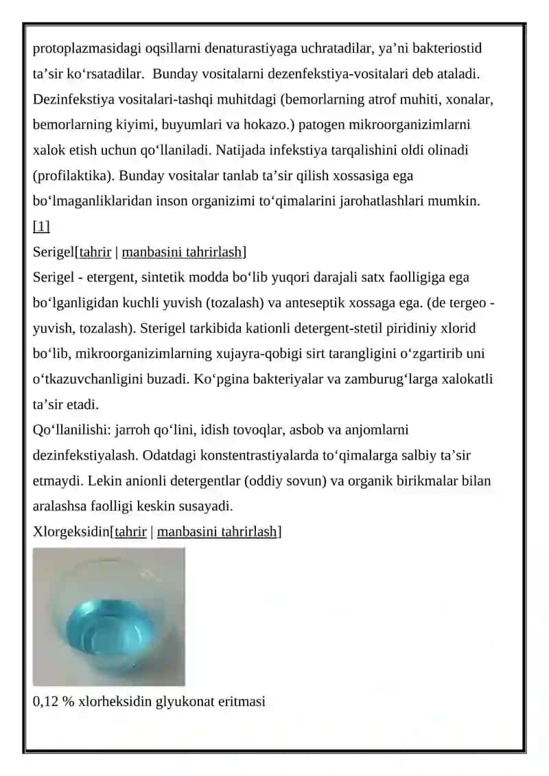 ANTESEPTIK SOVUN OLINISHI 3
