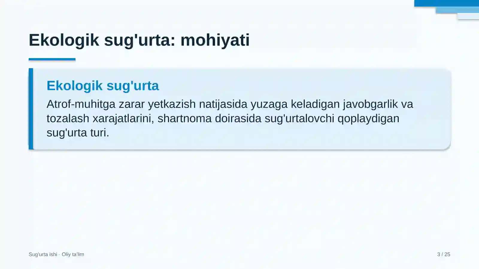 Ekologik sug'urta: mohiyati 3
