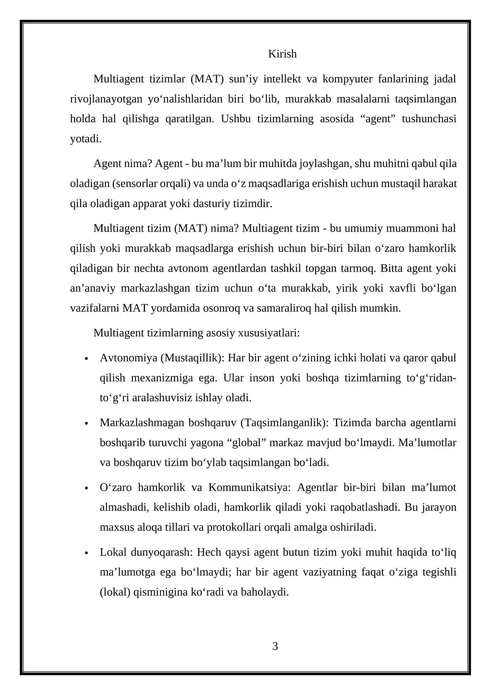 Multiagent tizimlar muammolari va ularning yechimlari 3