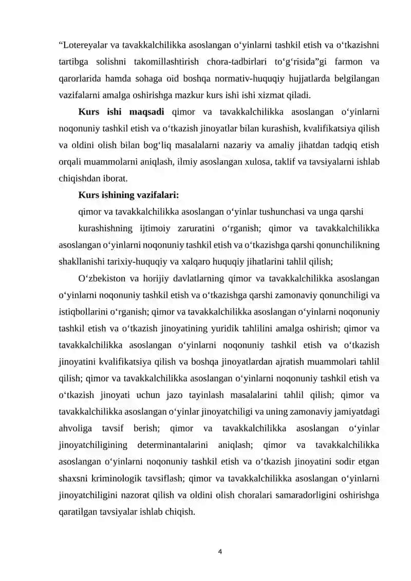Qimor va tavakkalchilikka asoslangan boshqa o'yinlarni o'tkazishni fuqarolik-huquqiy tartibga solishning o'ziga xos xususiyatlar 3