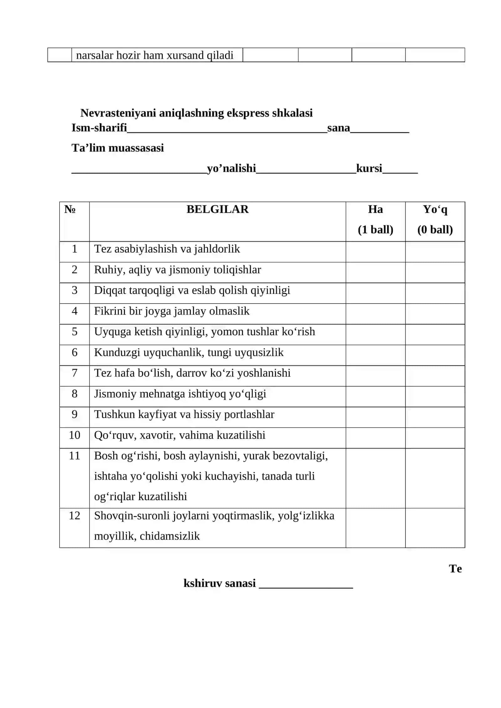 Suitsid testi. Psixologiya 3