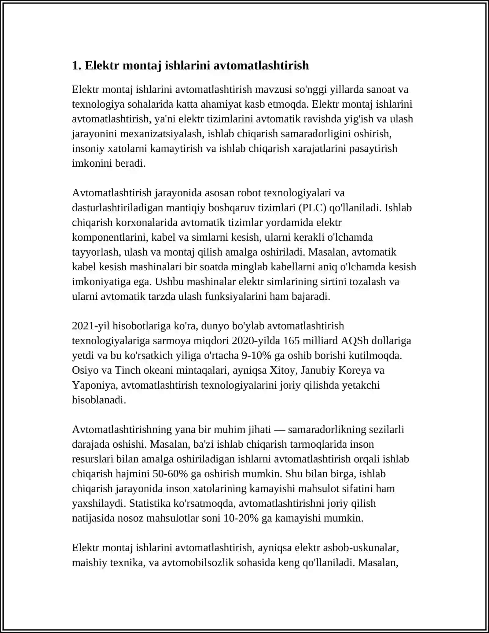 Elektr montaj ishlarini avtomatlashtirish 3