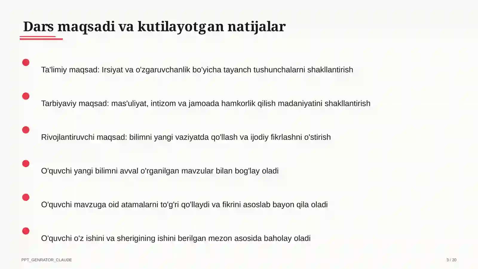 Biologiya (5–11) — ochiq dars uchun 3