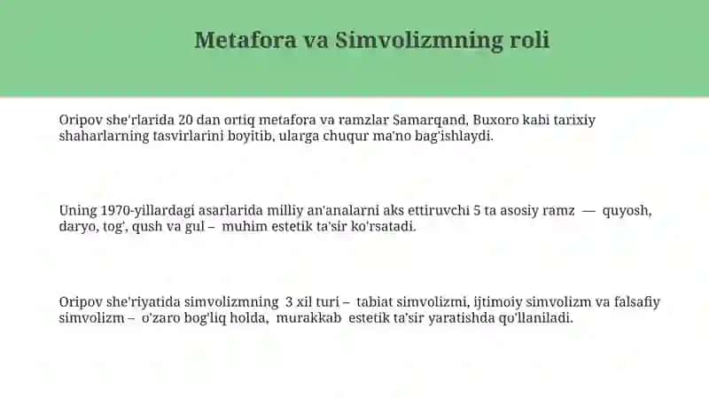 Abdulla oripov she'riyatida estetik ta'sir masalasi 3