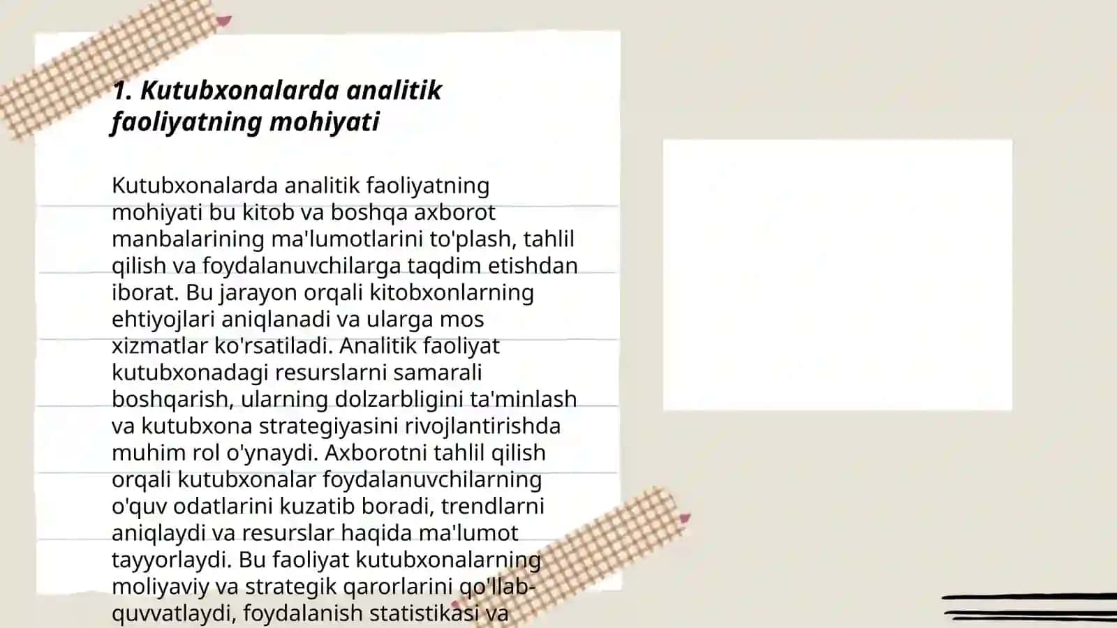 Kutubxonalarda analitik faoliyat va innovatsiyalarni o'rganish usullari 3