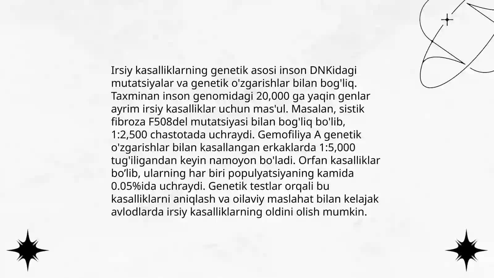 Irsiy kasalliklarning genetik asosi 3