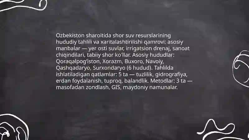 Ozbekiston sharoitida shor suvlarni chuchuklashtirish goyasini yaratish 3