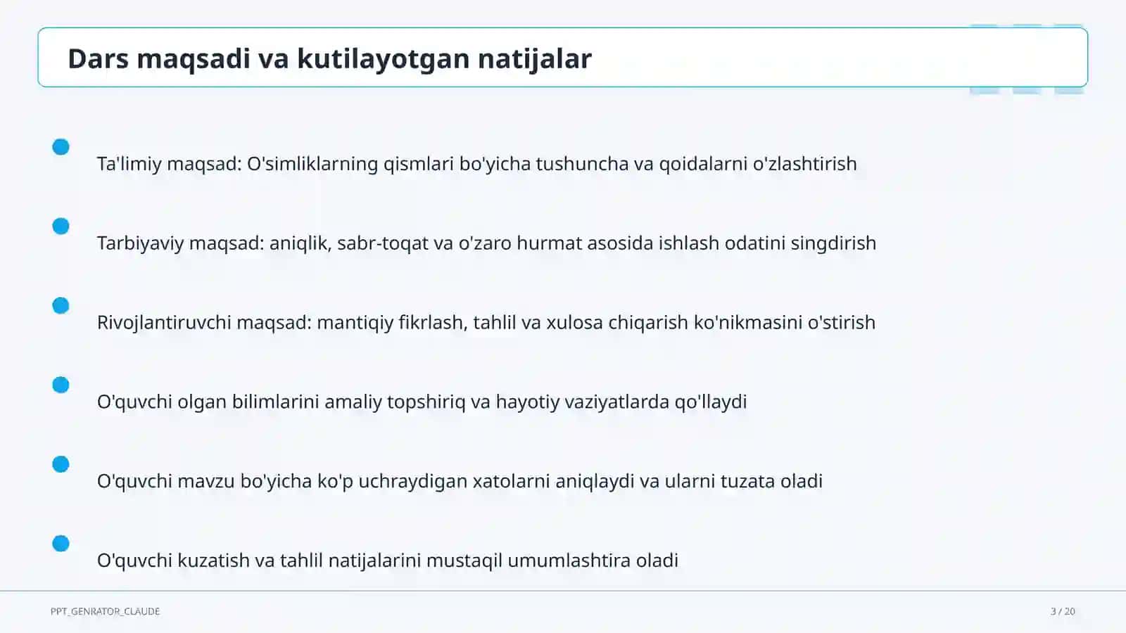O'simliklarning qismlari (2-sinf) 3