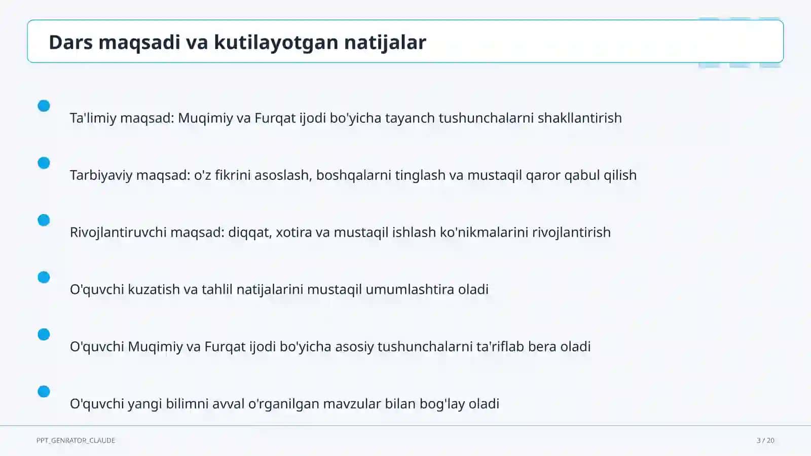 Muqimiy va Furqat ijodi (10-sinf) 3