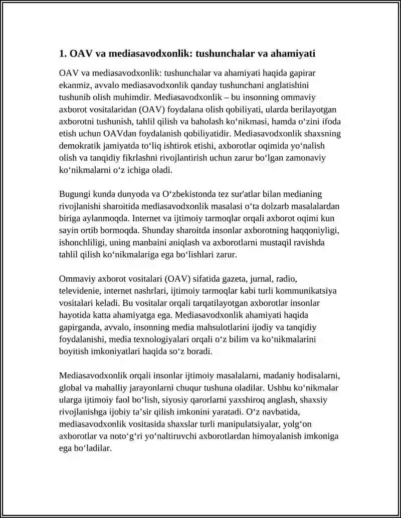 MEDIASAVODXONLIKNI OSHIRISHDA OAV NING ROLI 3