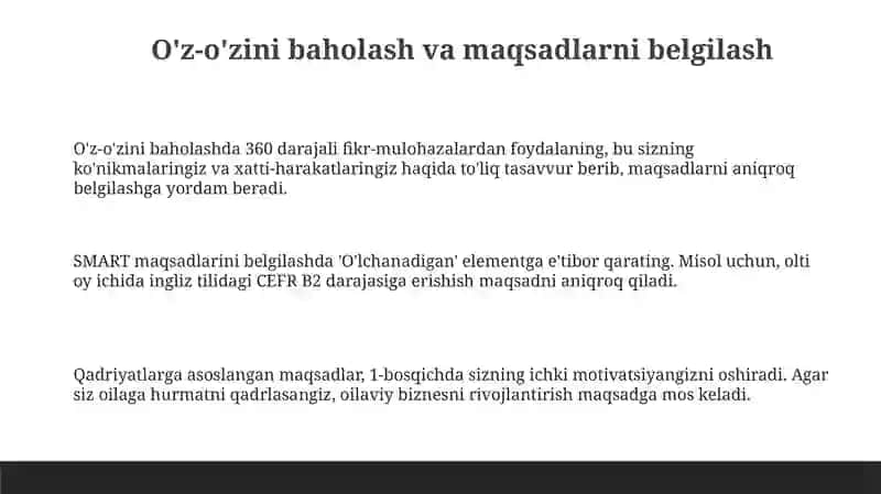 KASBIY RIVOJLANISH REJASI 3