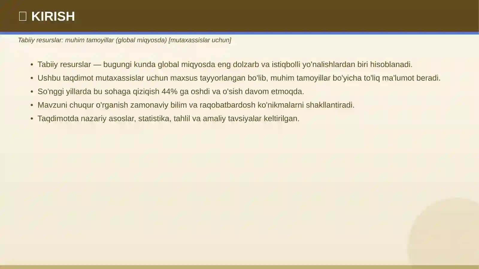 Muhim tamoyillar — global miqyosda 3