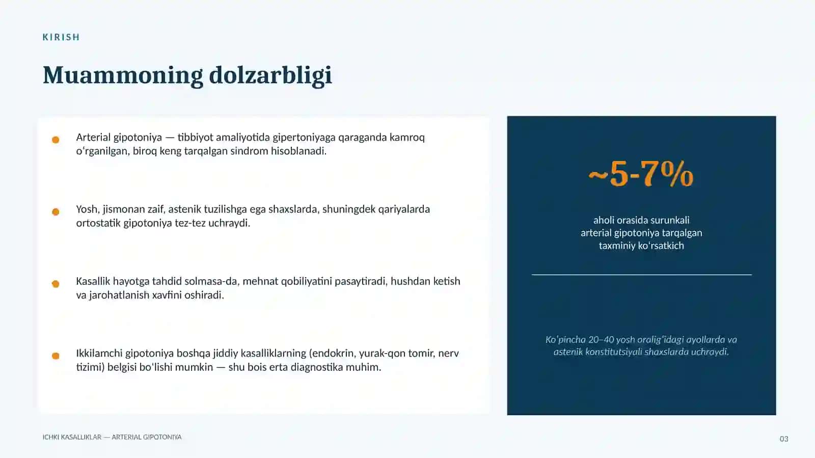 ICHKI KASALLIKLAR FANIDAN TAQDIMOT 3