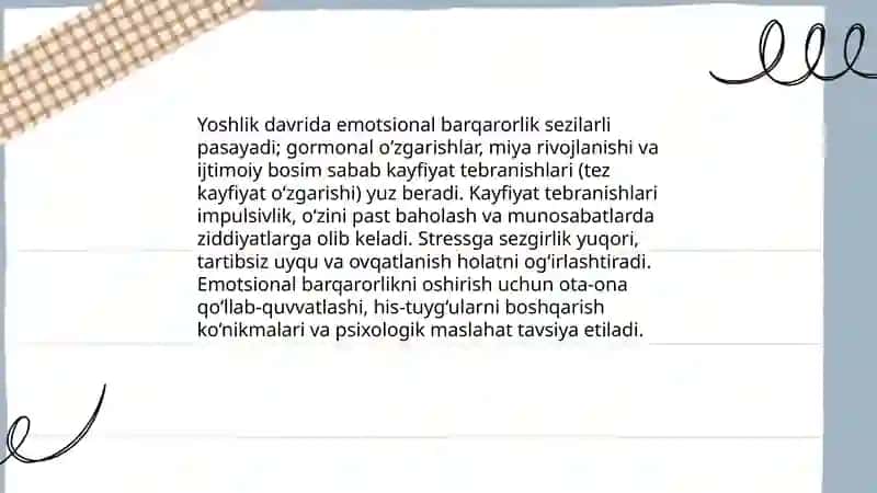 Yoshlik davrining psixologik xususiyatlari 3