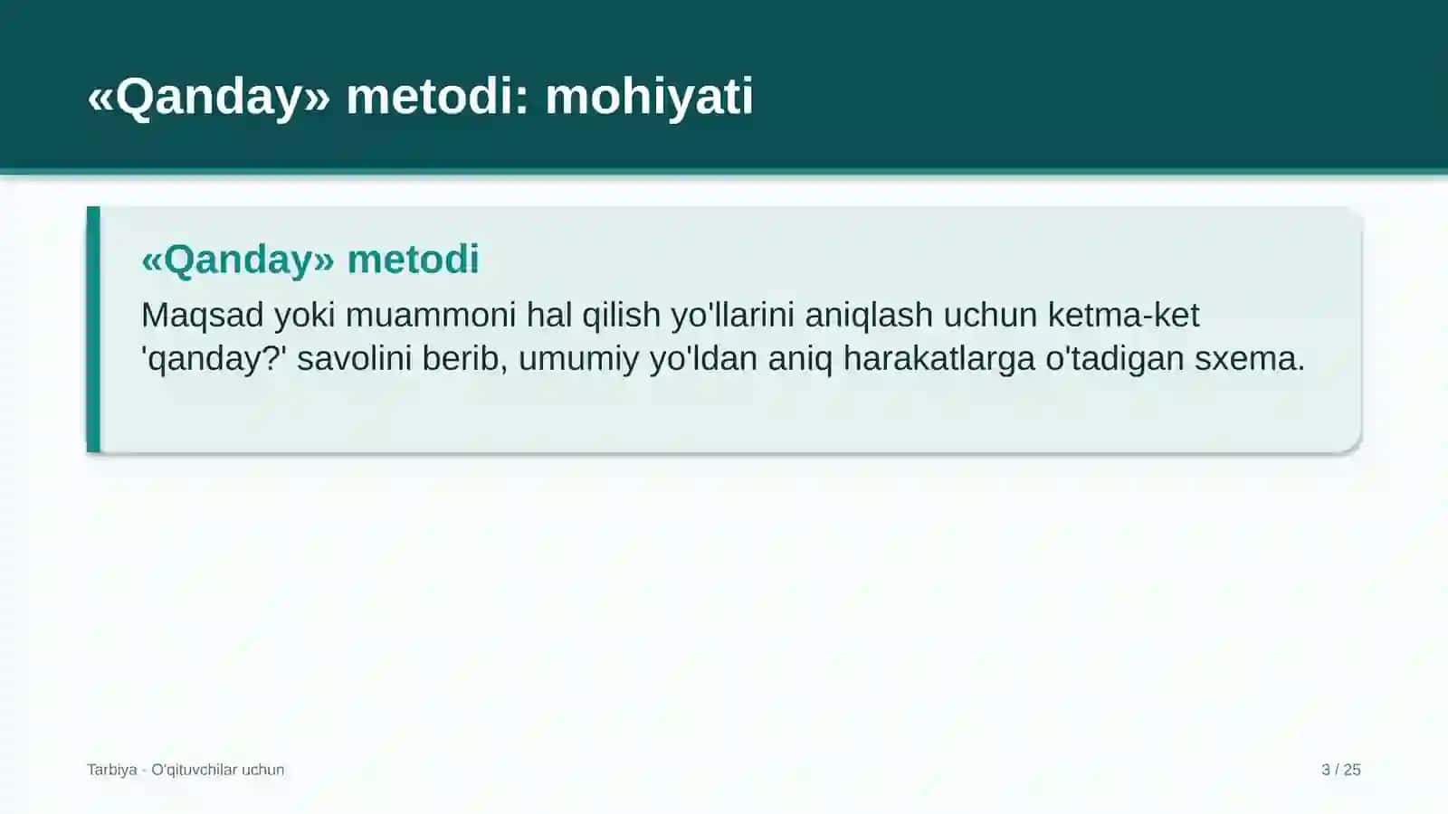 tarbiya darslarida qanday metodidan foydalanish 1851 3