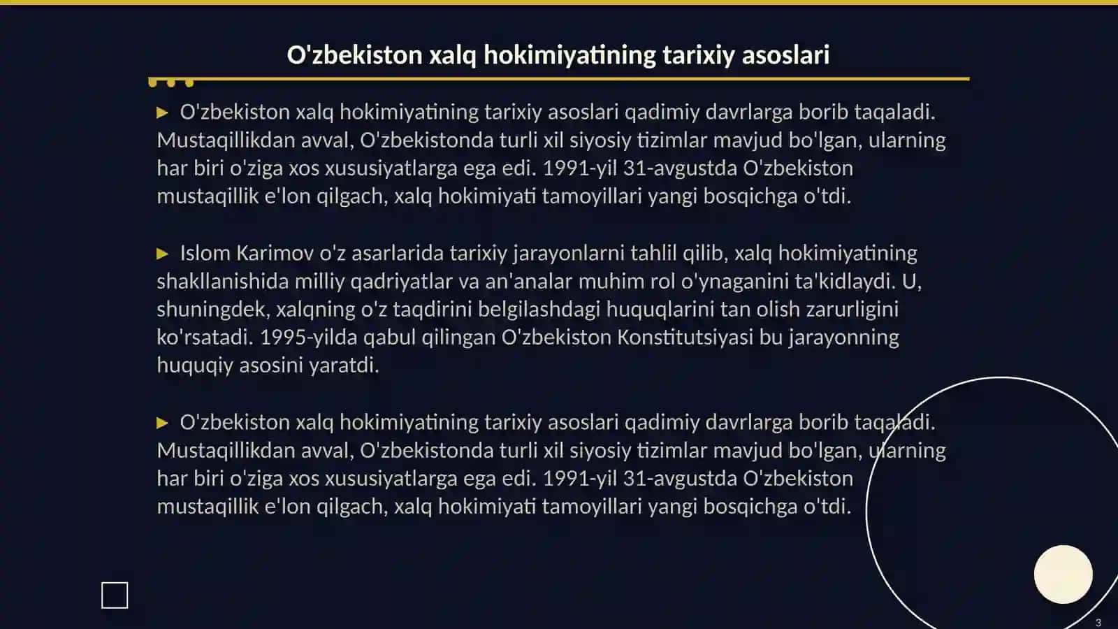 Islom Karimov asarlarida mustaqil òzbekiston xalq hokimiyati asoslari 3