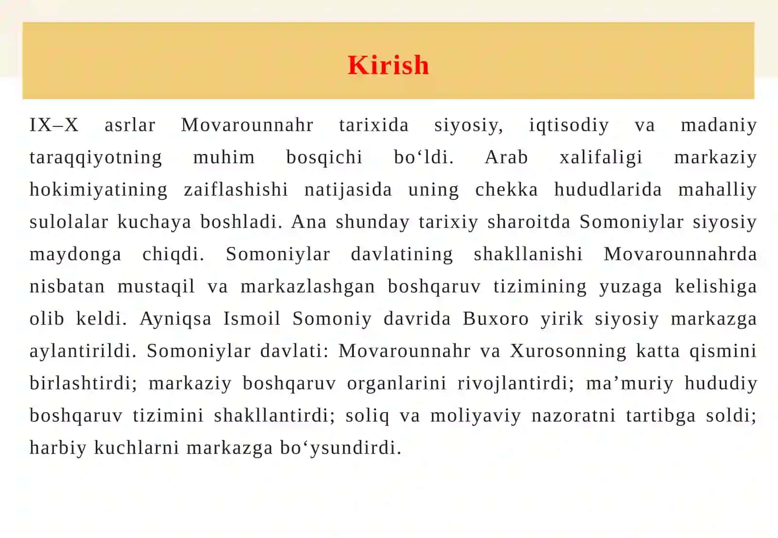 Somoniylar davlati: markaziy va mahalliy boshqaruv tizimi 3