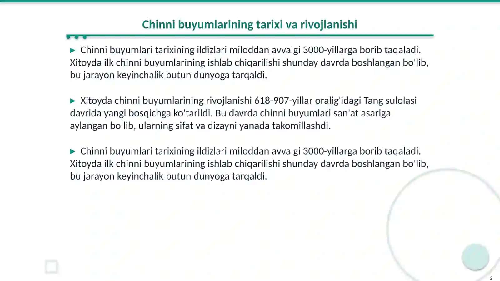Chinni buyumlarining turlari 3