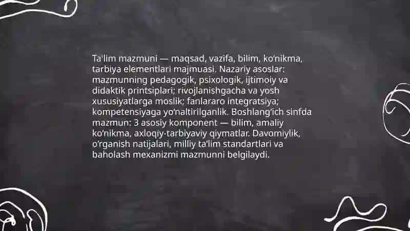 Ta'lim mazmunini va mohiyati. Boshlang'ich sinflarda ta'lim metodlari va vositalari 3