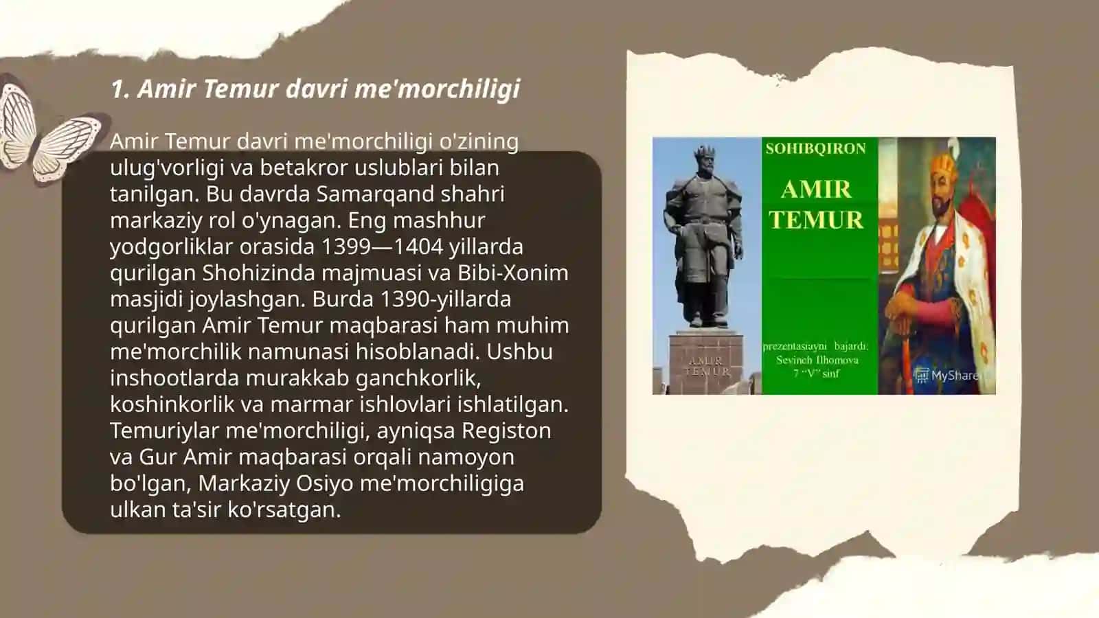 Amir Temur davri me'morchiligi 3