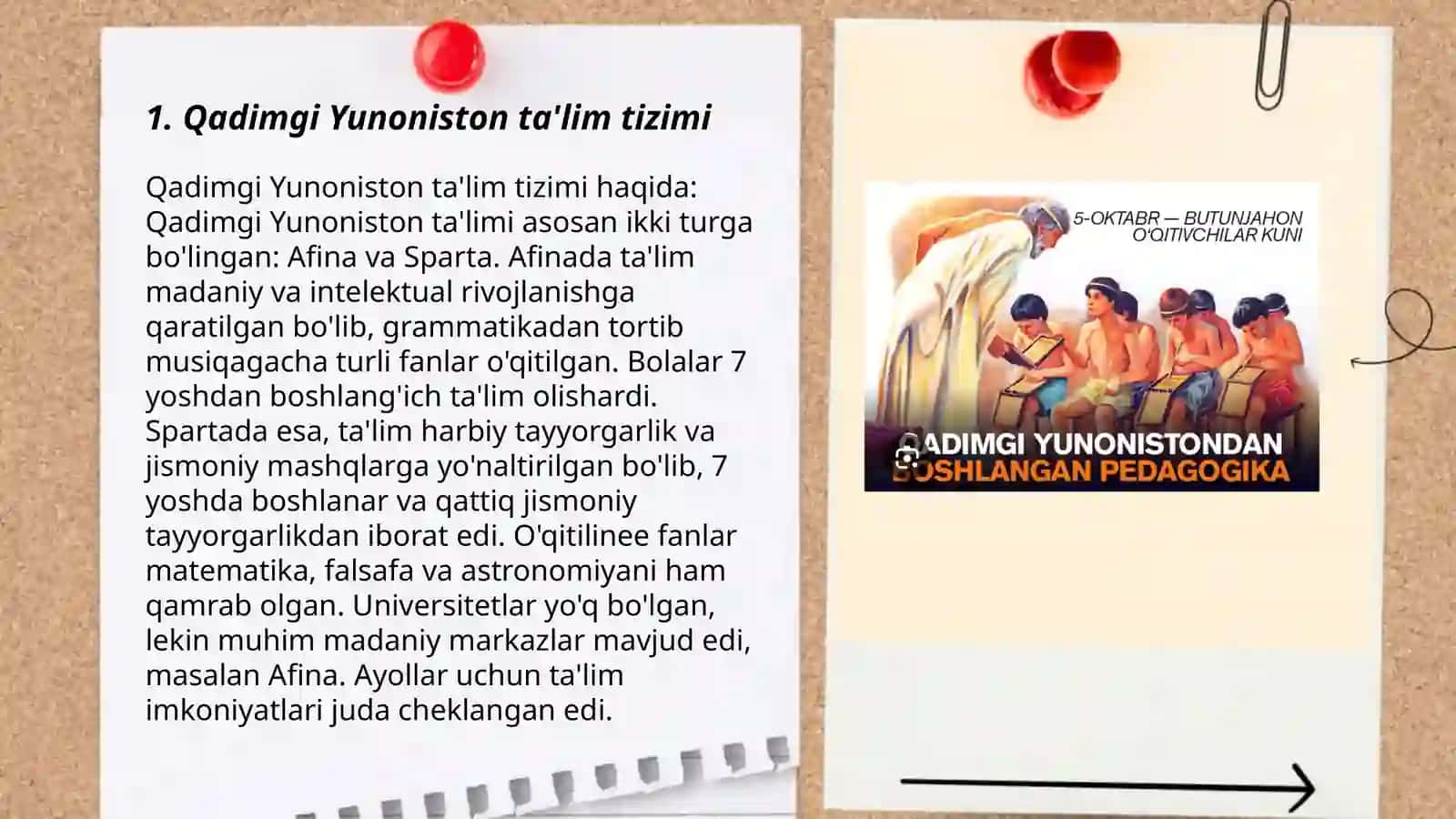 Jahon pedagogika fani va rivojlanish tarixi. Qadimgi Yunoniston va Rim davrlarida ta’lim - tarbiya 3
