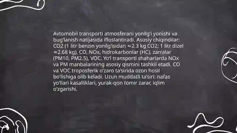 Avtomobil transporti va atrof muhit muhofazasi 3