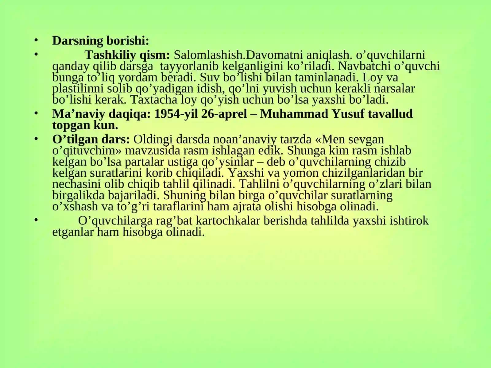 PLASTILIN YOKI LOYDAN XARAKTERLI KAYFIYATDAGI PORTRET ISHLASH.ppt 3