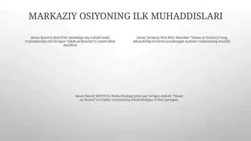 Markaziy Osiyolik Buyuk Hadisshunos Olimlar 3